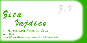 zita vajdics business card